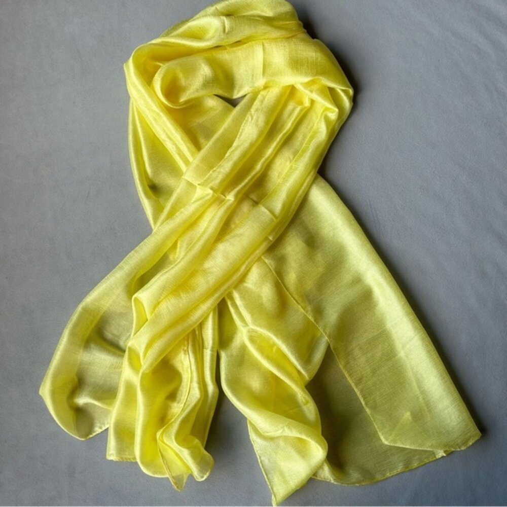 100% Silk Scarf ~ Yellow ~ Brand New